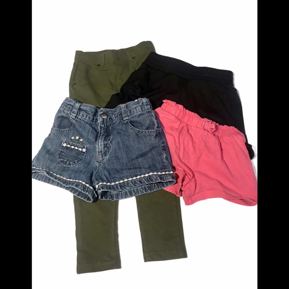 Toddler Girl Lot of 3 shorts and 1 pants